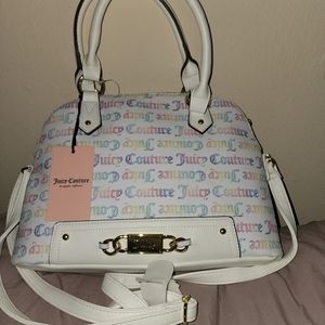 Juicy Couture bag with rainbow writing outside